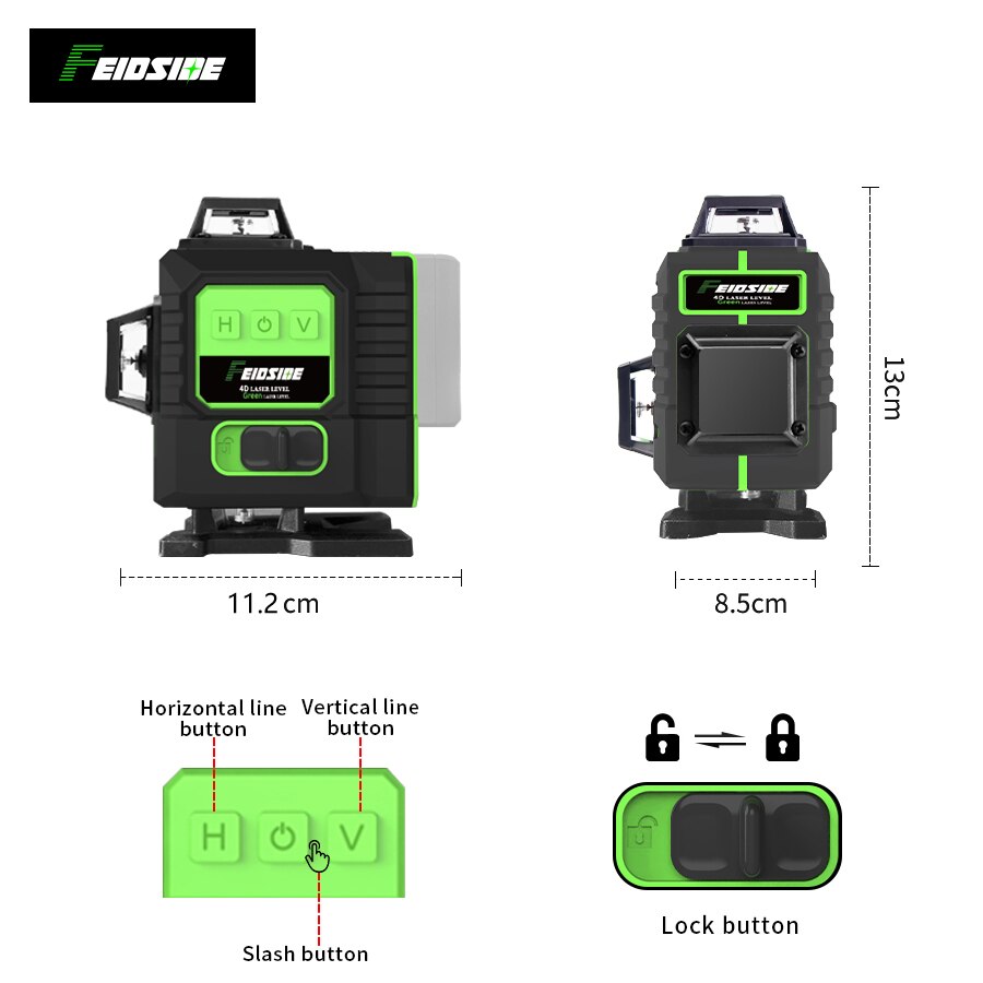 FEIDSIDE 16/12라인 그린 레이저 레벨 360 - Laser Level Rotary 리뷰 및 가격