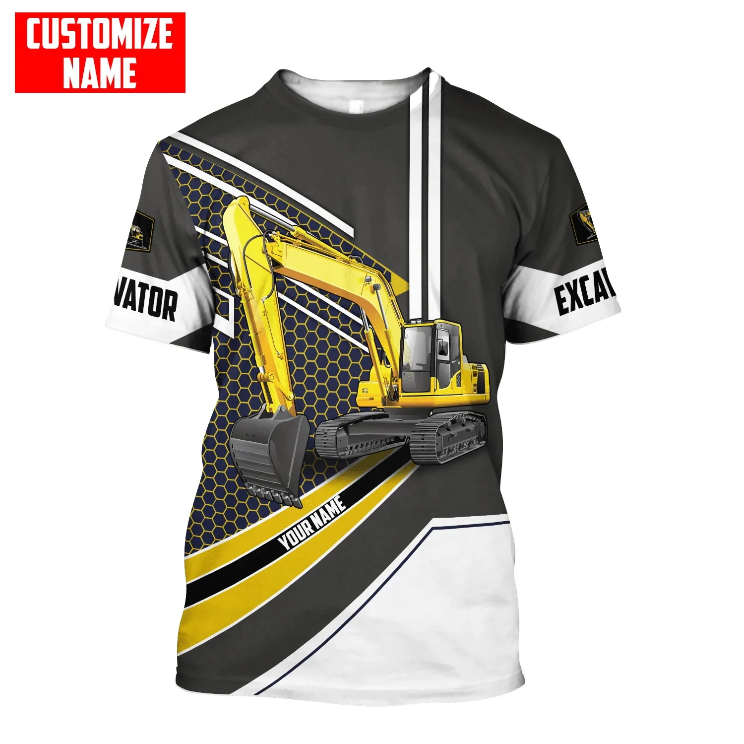 개인화 된 이름 굴삭기 중장비 3D 인쇄 된 남자 t  - Heavy Equipment Names 리뷰 및 가격