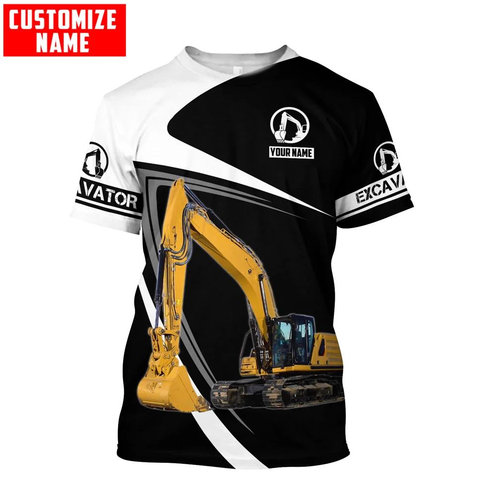 개인화 된 이름 굴삭기 중장비 3D 인쇄 된 남자 t  - Heavy Equipment Names 리뷰 및 가격