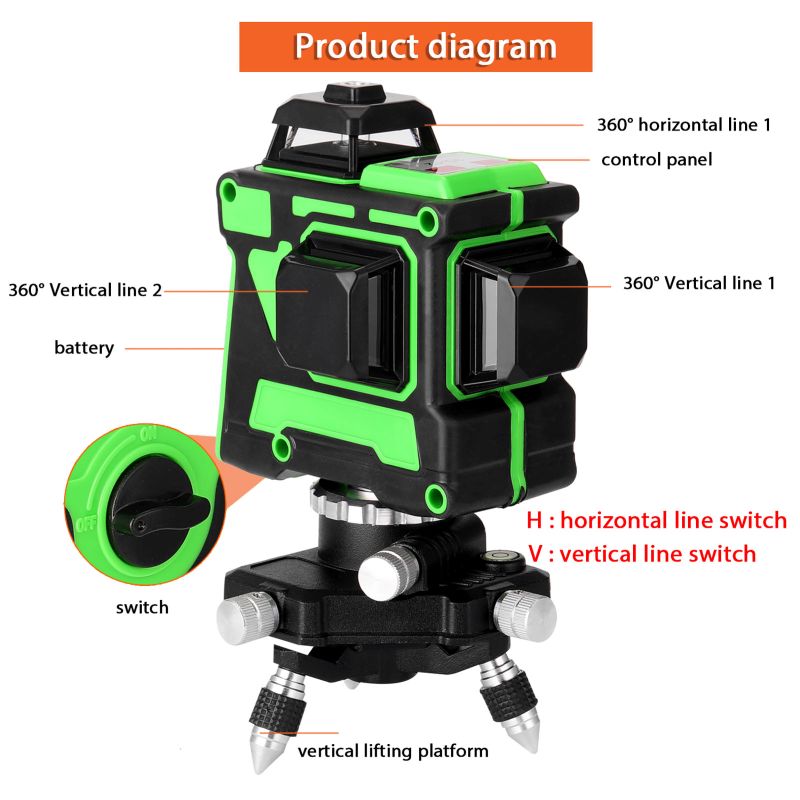 ATV3d 12라인 야외 장거리 바닥 평탄화 360도  - Laser Level Rotary 리뷰 및 가격