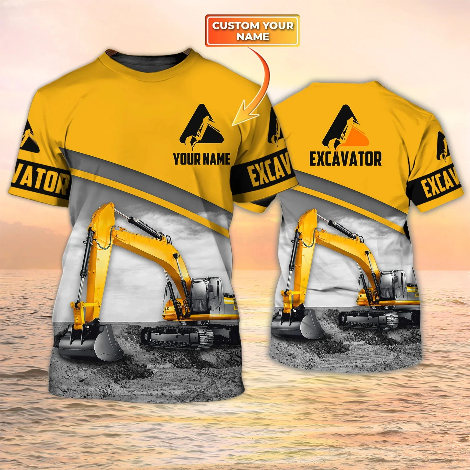 최신 여름 패션 남자 티셔츠 중장비 굴삭기 맞춤 이름  - Heavy Equipment Names 리뷰 및 가격